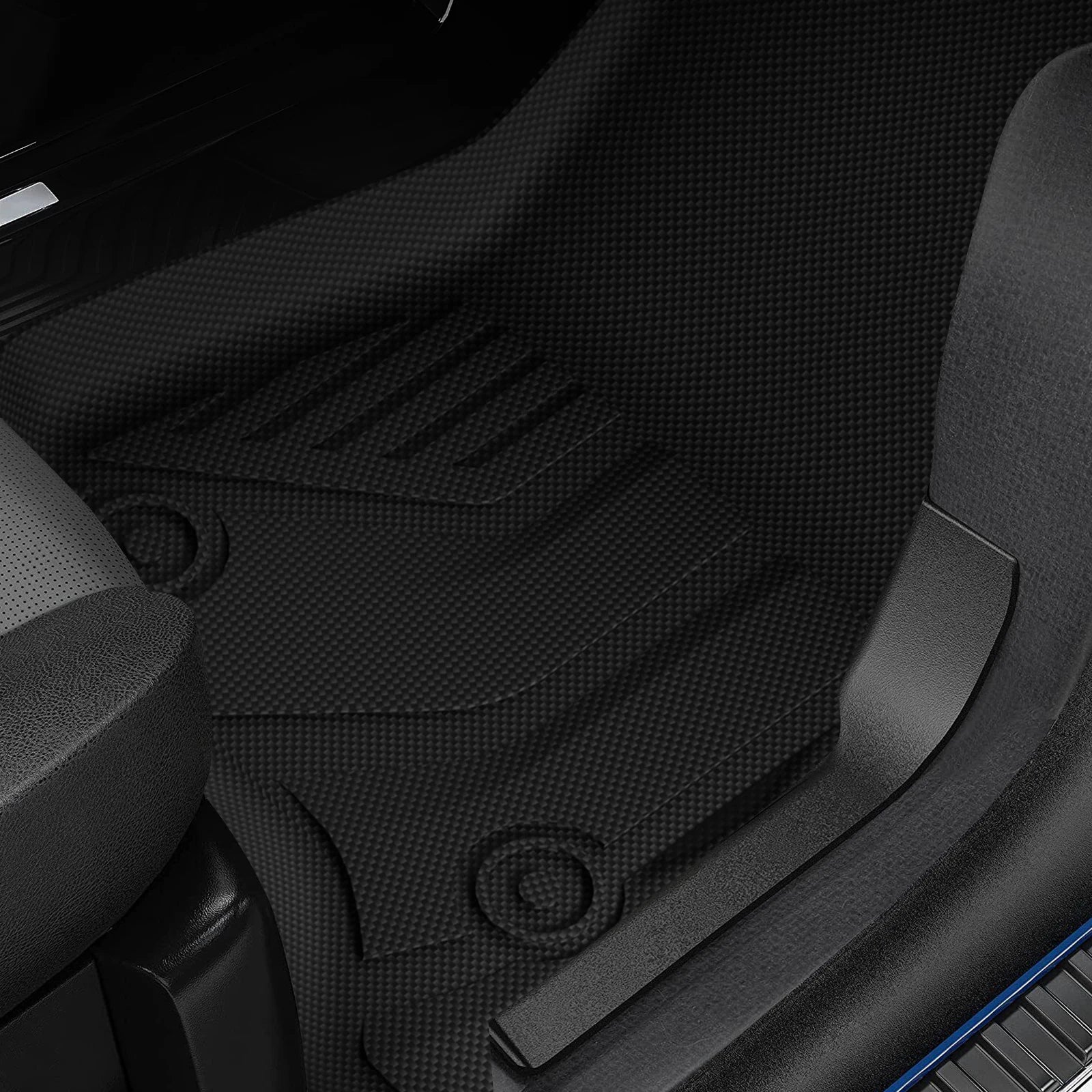 3Pcs Set Car Floor Mats Compatible for Silverado 1500 2014-2019 All-Weather Automotive Floor Mats Waterproof Accessories