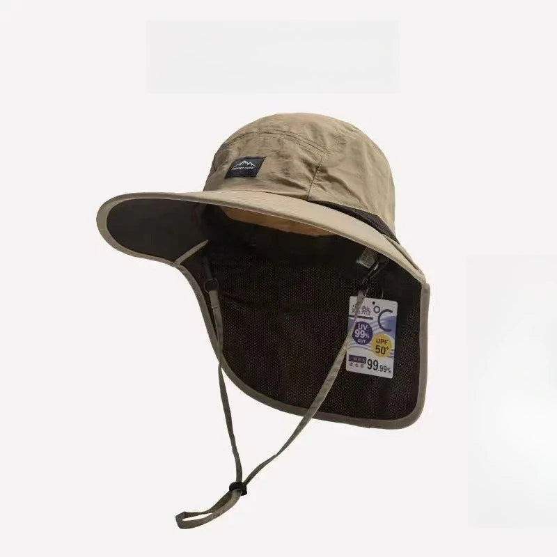 Sunscreen and sun shading outdoor hats for men and women, summer neck protection fishing hats, hiking hats