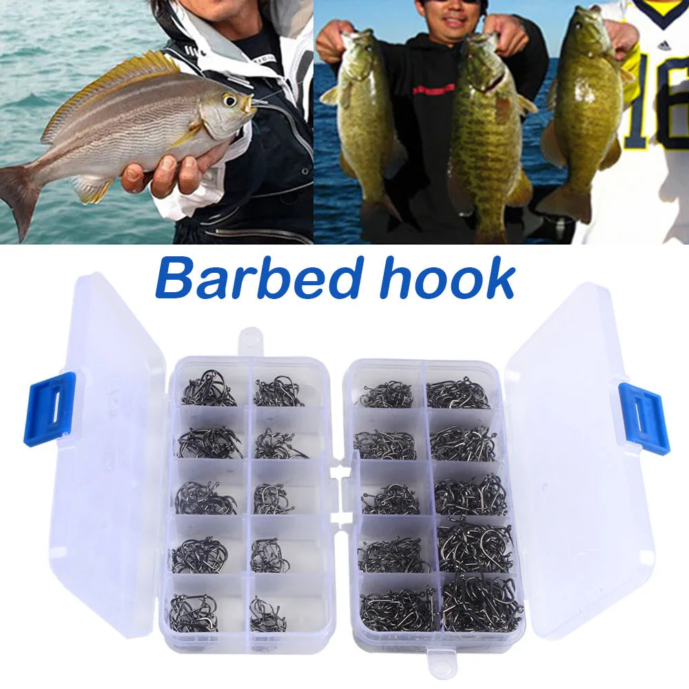 High Carbon Steel Fish Hook Iron Barbed Hooks For Saltwater Freshwater