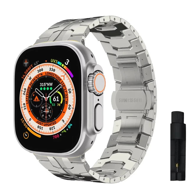 Ultra 2 Titanium Color Strap For Apple Watch 49mm 45 44mm 42 46mm Luxury Metal Band iWatch SE 38 40 41mm Stainless Steel Bracele