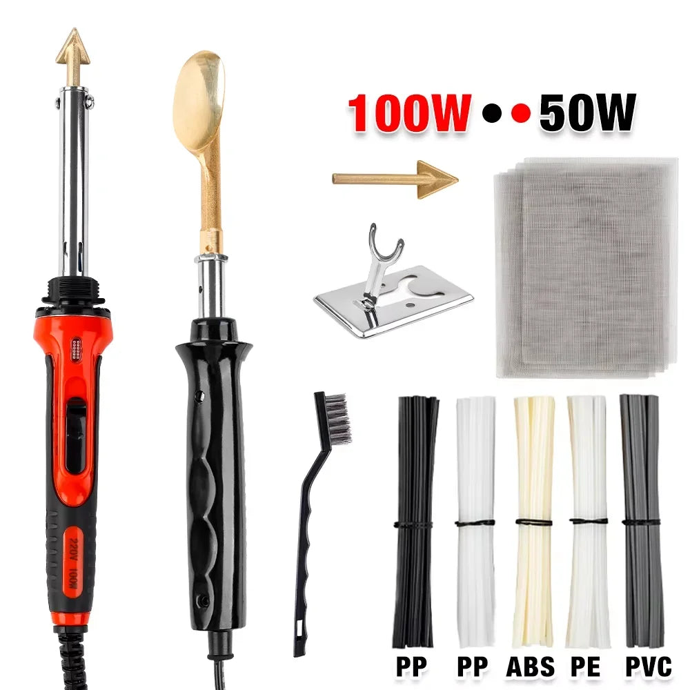 50W / 100W Home Leather Ironing Tool Crack Repair Smoothing Tool Repair Plastic Soldering Iron Car Bumper Welding Machine,Tools