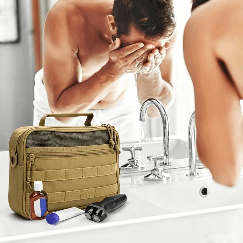 Tactical Men Toiletries Travel Bag Waterproof Organizer Women Makeup Neceser Bathroom Hook Wash Cosmetics Pouch Storage Pouch