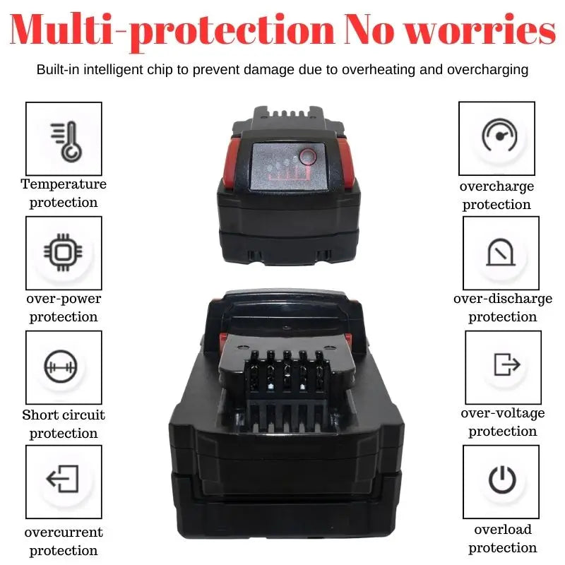 6.0Ah/9.0Ah/12.0Ah For Milwaukee M18 18V Replacement For Milwaukee M18B5 XC Li-ion battery 48-11-1815 2604-20 48-11-1850 charger