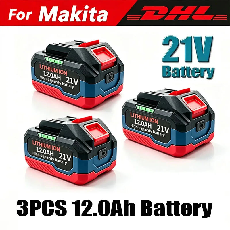 21V 12Ah Lithium Ion Battery Pack Replacement for Makita 18V LXT Cordless Tools Battery, Fits DDF487 BL1830 BL1850
