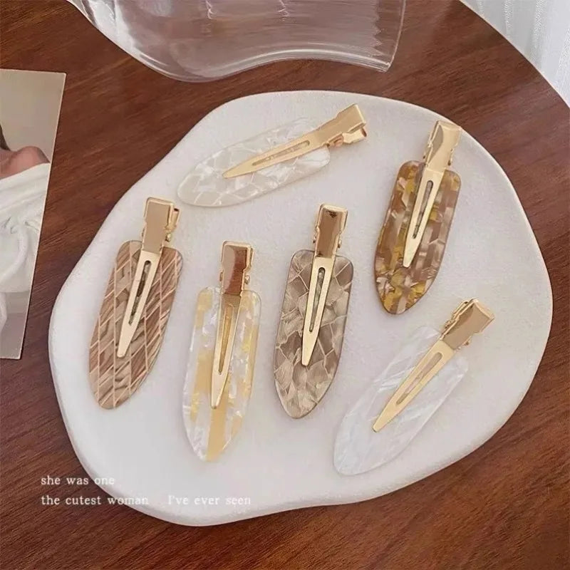 4pcs Simple Mixed Color Hair Clips Side No Trace Bangs Duckbill Clips Elegant Ladies Headwear Hair Accessories