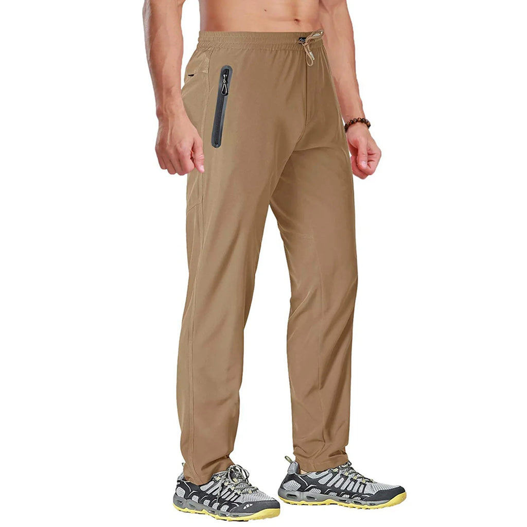 TACVASEN Outdoor Pants Men Quick Dry Straight Running Hiking Pants Elastic Lightweight Yoga Fitness Exercise Sweatpants Joggers