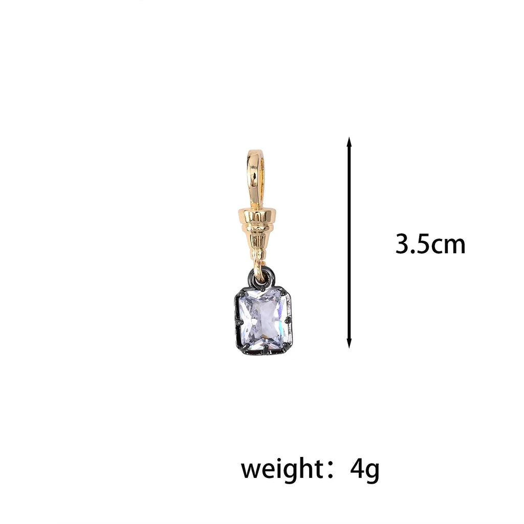 2026 Chic Black Gold Teardrop Oval Round Emerald Diamond Pendant Chain Stainless Steel Necklace Gothic Edgy Unisex Women Jewelry