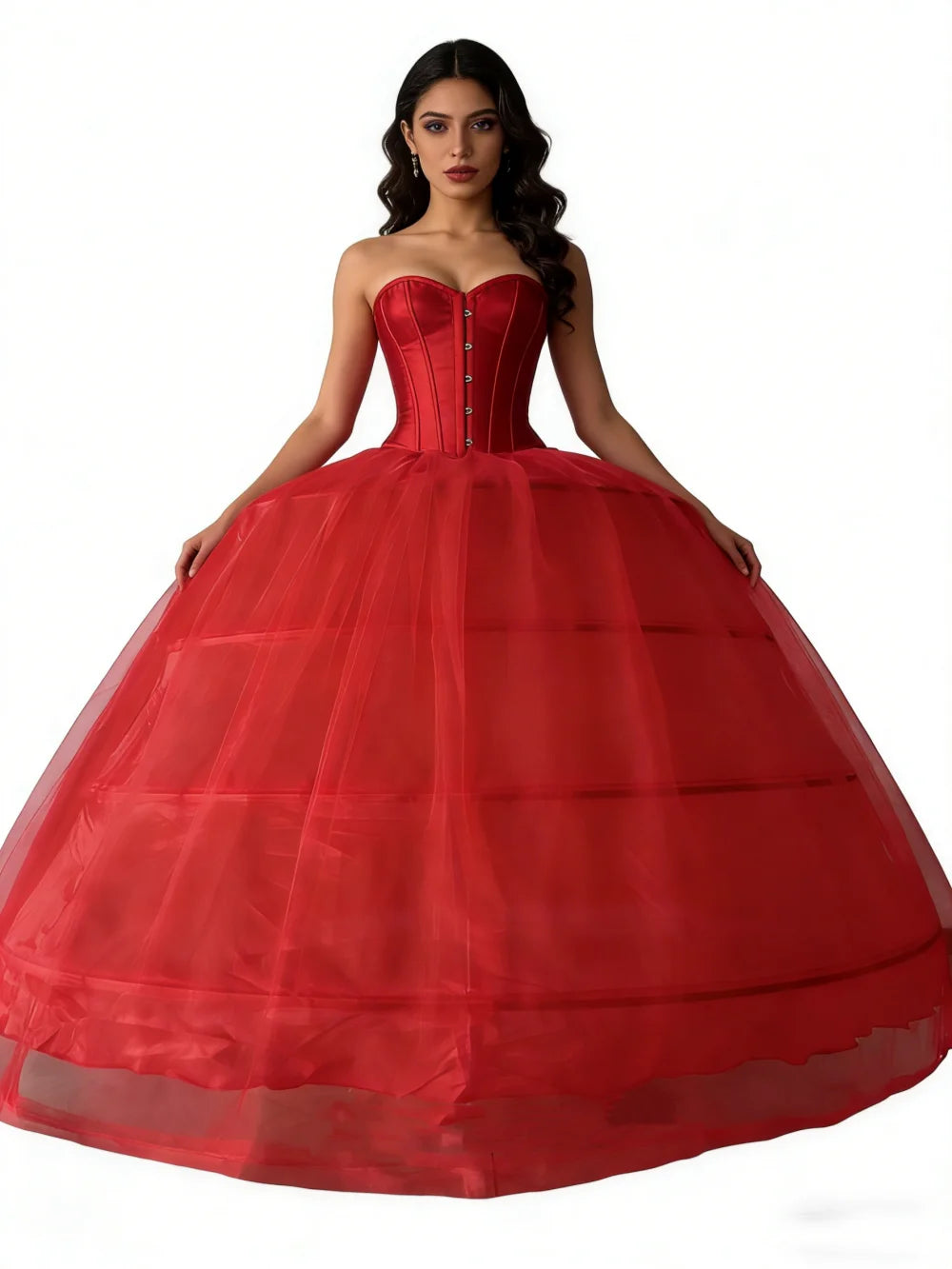 New Hot Sell 4 Hoops Big White Petticoat Super Fluffy Crinoline Slip Underskirt For Wedding Dress Bridal Gown In Stock