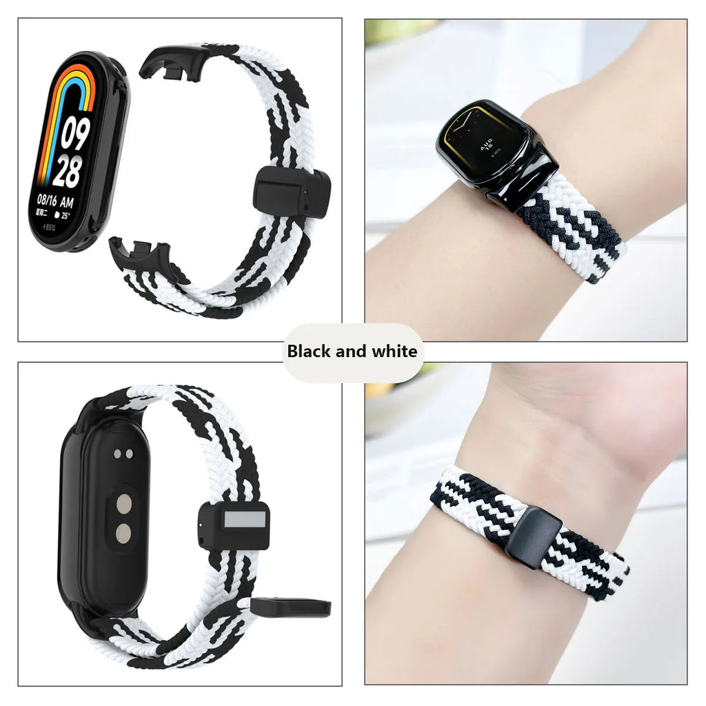 Suitable for Xiaomi Band 8 Wristband, Nylon Braided Strap, Magnet Buckle, Luxury Personality, Mi Band 8 Replacement Strap