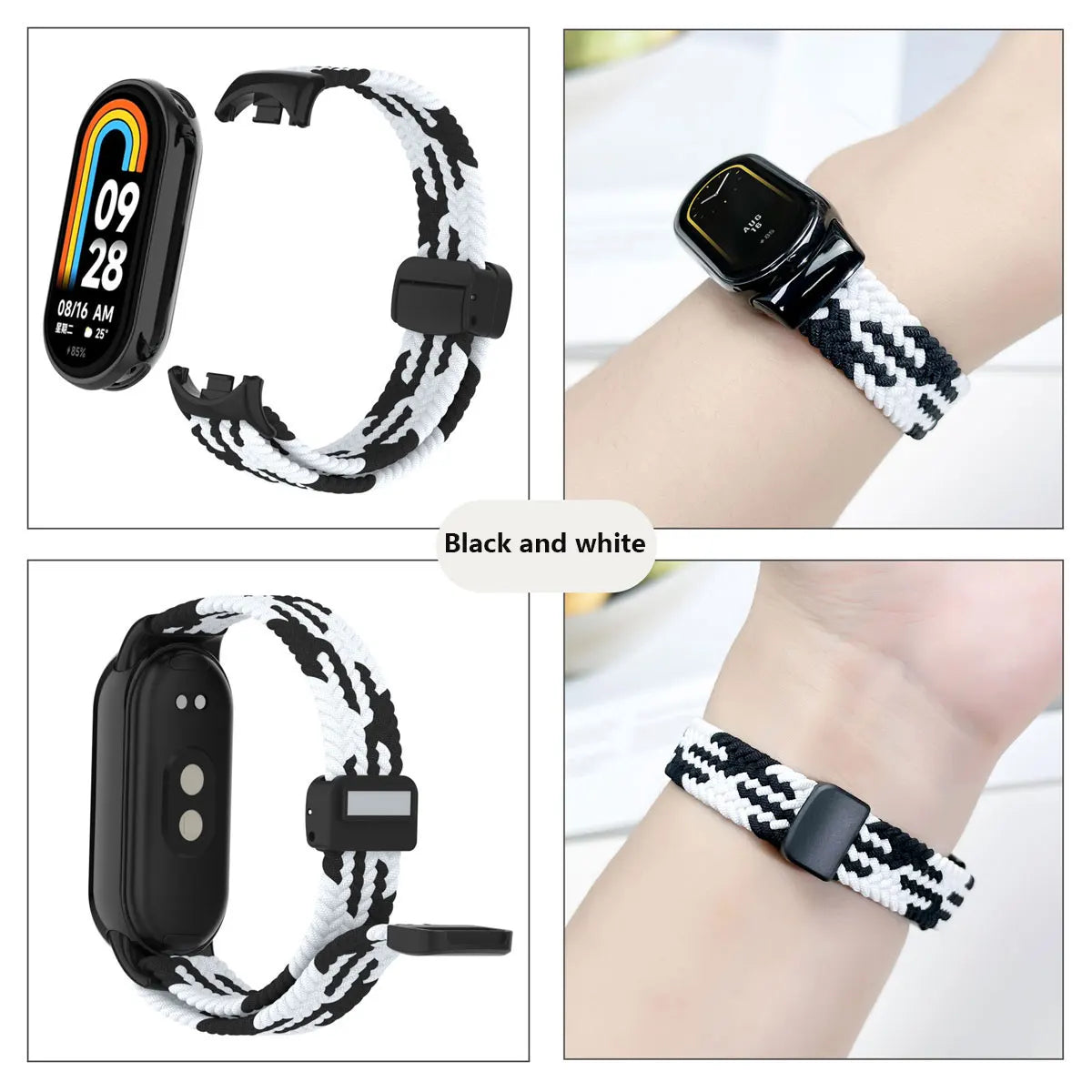 Suitable for Xiaomi Band 8 Wristband, Nylon Braided Strap, Magnet Buckle, Luxury Personality, Mi Band 8 Replacement Strap