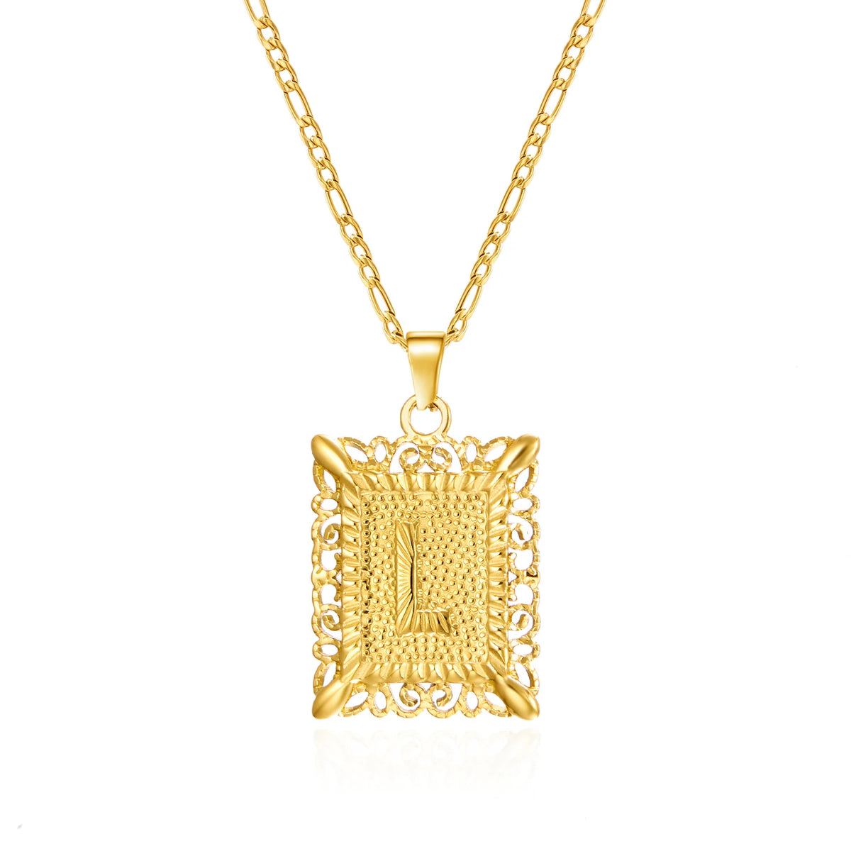Stainless Steel Initial Letter Necklace For Women Men 2025 New Stylish Square Pendant Necklace Birthday Party Jewelry Gifts