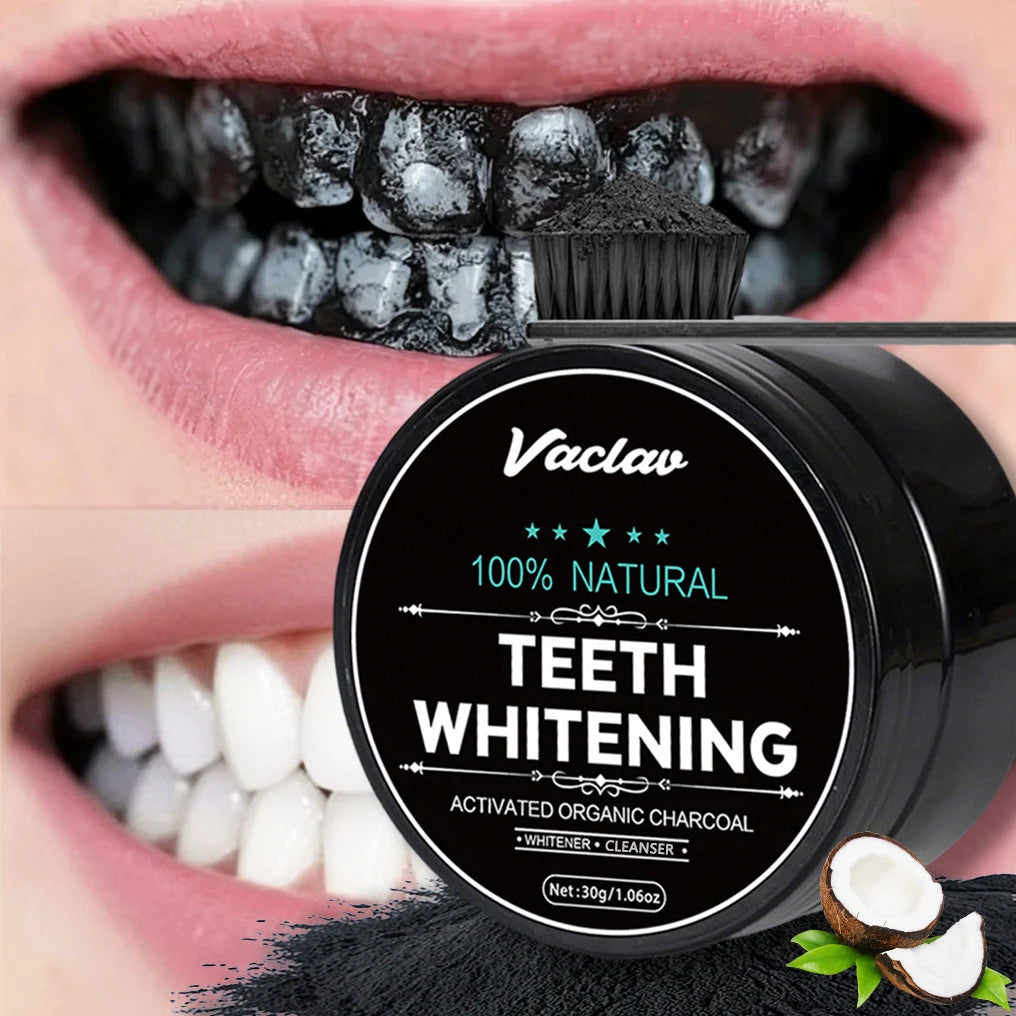 Vaclav Activate Charcoal Teeth Whitening Powder Bamboo Charcoal Teeth Cleaning Powder Natural Whitener Deep Clean Remove Stain