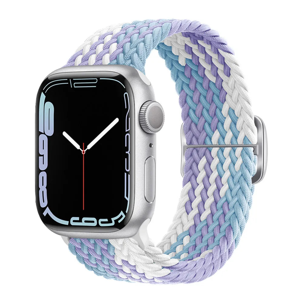 Braided Loop for Apple Watch Strap 44mm 40mm 45mm 41mm 42mm 38mm 49mm Elastic Solo Bracelet IWatch Series 7 Se 3 6 Ultra 8 Band