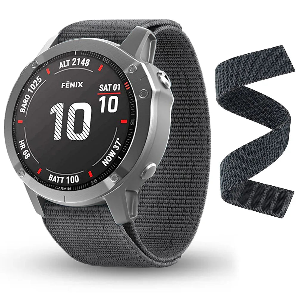 Hook Loop Nylon Strap For Garmin Fenix 7X 7 6X 6 Pro 5 5X Plus 3 HR Epix Gen 2 MK2i 955 945 Band 26mm 22mm Bracelet Wristbands