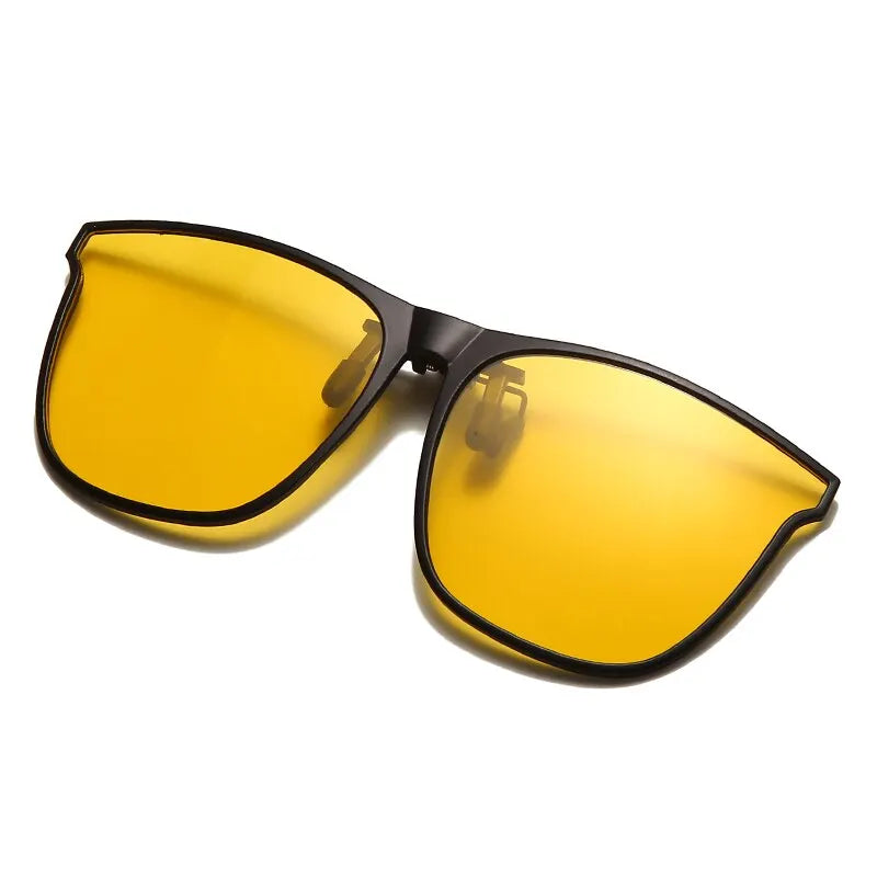 Clip On Sunglasses Men Photochromic Car Driver Goggles Night Vision Glasses Anti Glare Vintage Square Glasses