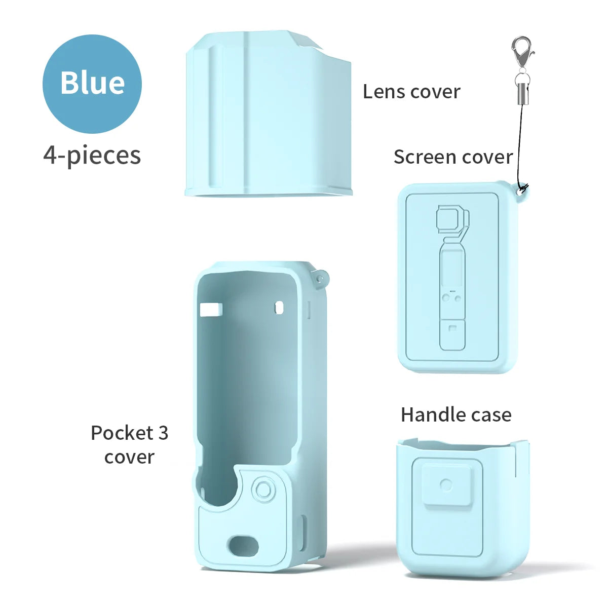 Silicone Cover for Pocket 3 Soft Flexible Washable Lens Cup Protector Sleeve for Pocket 3 Skin for DJI Osmo Pocket 3 Accessories