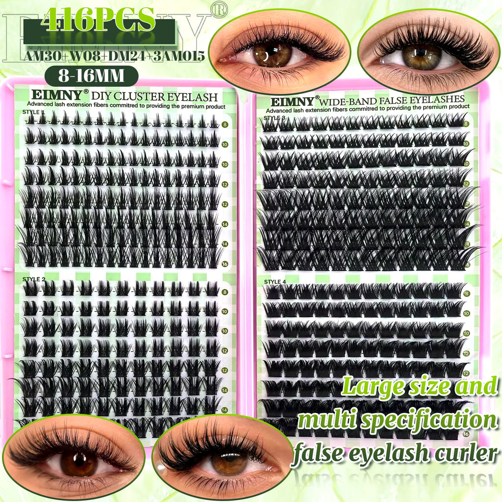 Show-Stopping Top & Bottom Lash Kit – 250/740 Cluster Shell Fluffy Volume, Mix-&-Match Lengths & Styles! Killer for Any Look