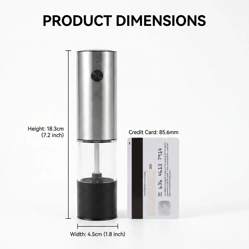 1pc/2pcs MINI USB Rechargeable Automatic Pepper Grinder Adjustable Coarseness Salt And Pepper Mill for Kitchen Spice Grinder