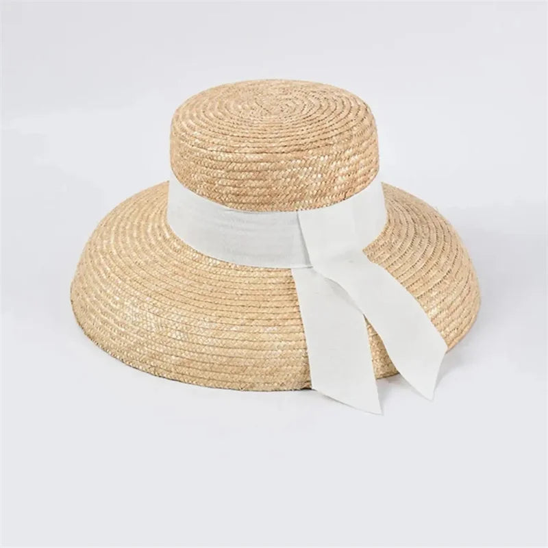 01904-jiejia201901 dropshipping handmade straw  new summer Hepburn style flat  lady sun cap women leisure holiday beach hat