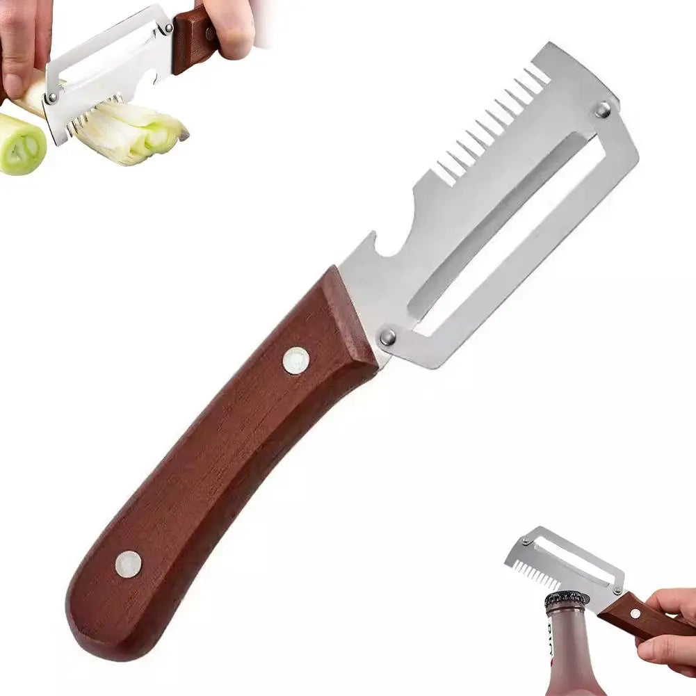 Stainless Steel Fruit Peeler Wooden Handle Paring Knife Planer Sugarcane Household Thick Fruits Vegetables Scraping Tools