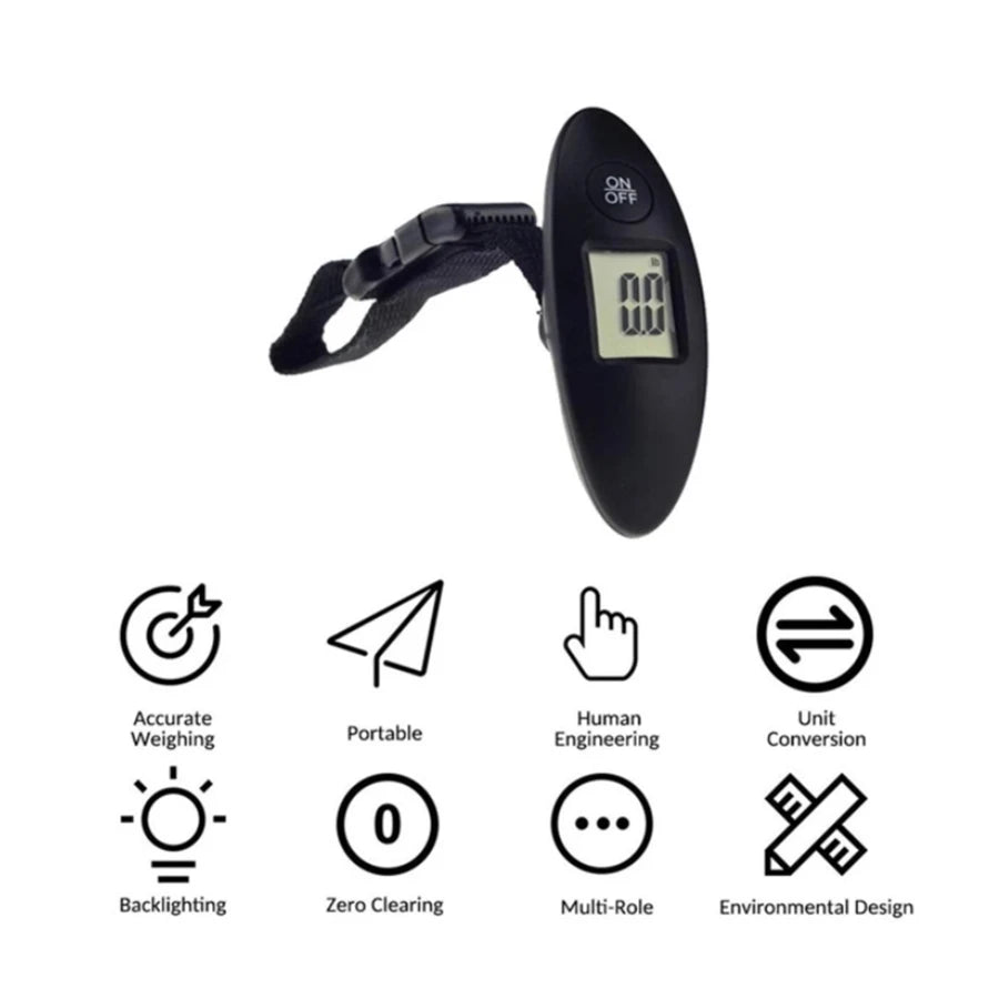 40kg/100g Portable Luggage Scale Blue backlight Travel Digital Hanging Scales With Webbing belt LCD Digital Electronic Luggage