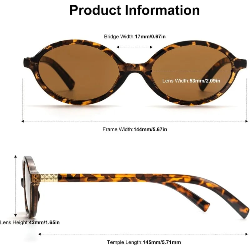 1/2pcs Men's Vintage Oval Sunglasses 90s Y2K Designer Style
