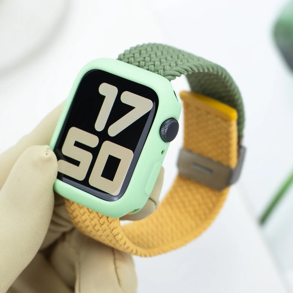 Korean Cute Braied Strap + Case For Apple Watch Band 49mm 41mm 45 44 38 42 Nylon Bracelet For iWatch Series 9 8 7 6 5 4 3 SE 40