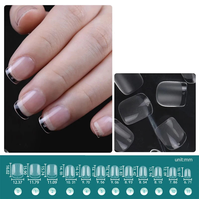 Nail Tips Full Cover Soft Gel False Nail Capsules Various Shapes and Styles for Professional Nail Extension DIY 120Pcs