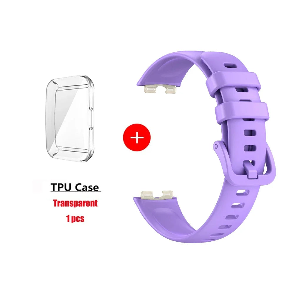 Soft Silicone Strap Case for Huawei Band 10 8 9 Accessories Replacement Bracelet Screen Protector Wristband for Huawei Band9