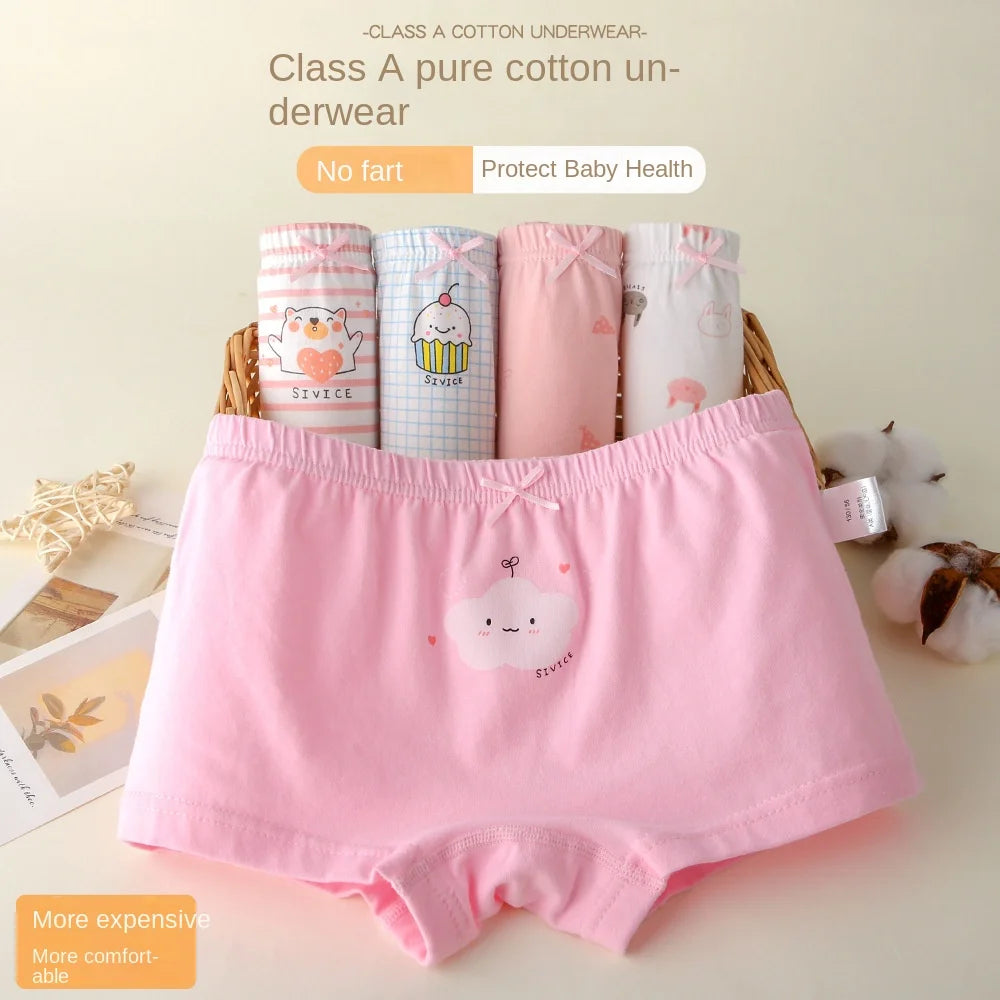 3-8 year old children's underwear women's pure cotton children's cartoon boxer