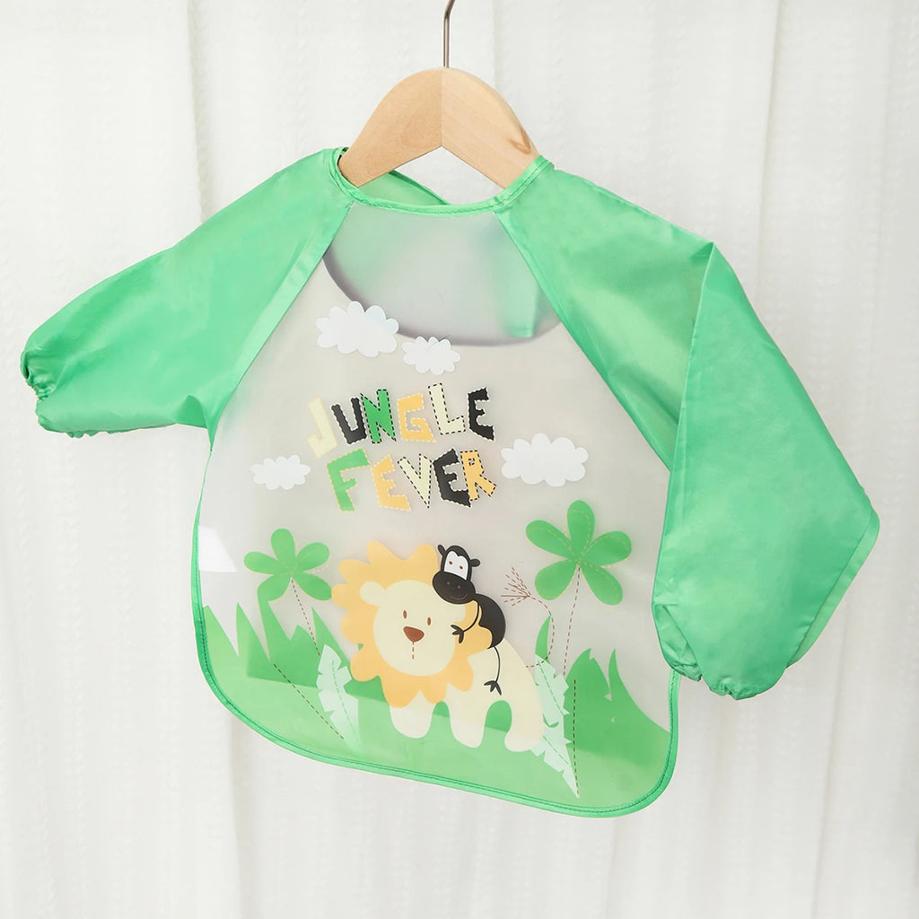 Waterproof EVA Full Sleeve Baby Bibs Children Apron Long Sleeve Feeding Smock Kids Eating Breastplate Infant Scarf Clothing