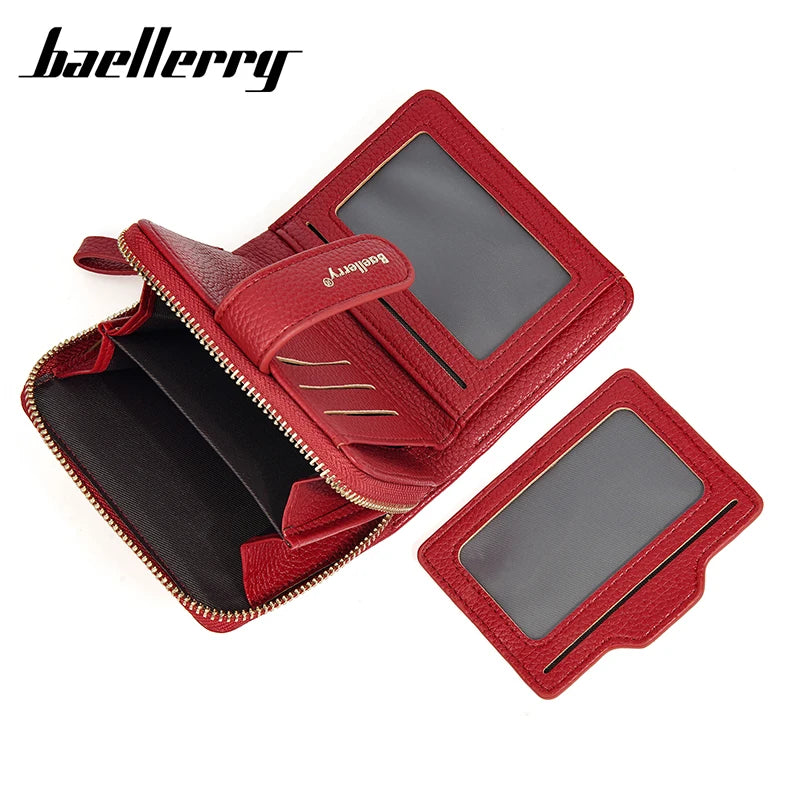 New Short Women Zipper Wallets Large Capacity Card Holder Brand Female Purses Quality Coin Pocket Photo Holder Wallet For Girls