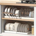 Expandable Kitchen Pot Pan Organizer Under Cabinet with 7 Adjustable Dividers Food Storage Container Lid Storage 1 Pack