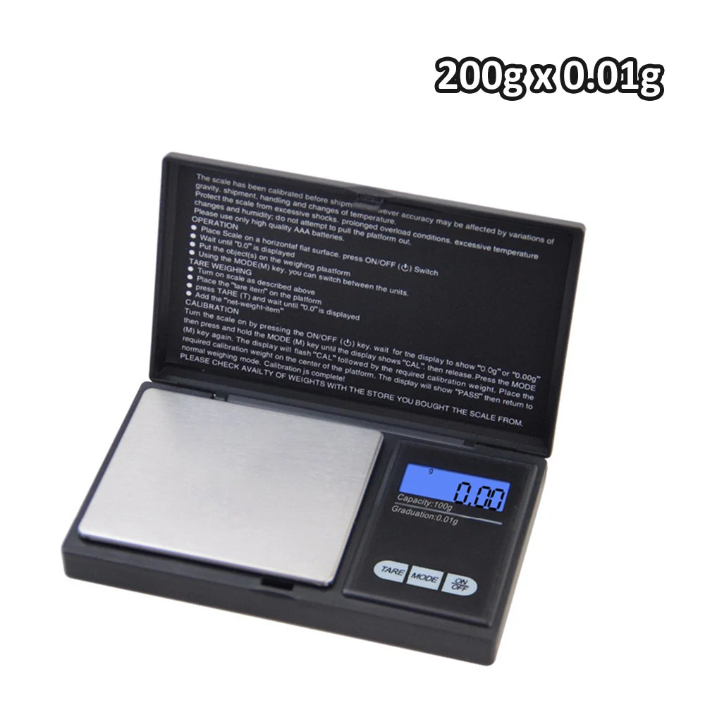 Mini Electronic Scale Pocket Digital Scale for Gold Sterling Silver Jewelry Scale Precision Scale 200/500g/1000gX0.01g/0.1g
