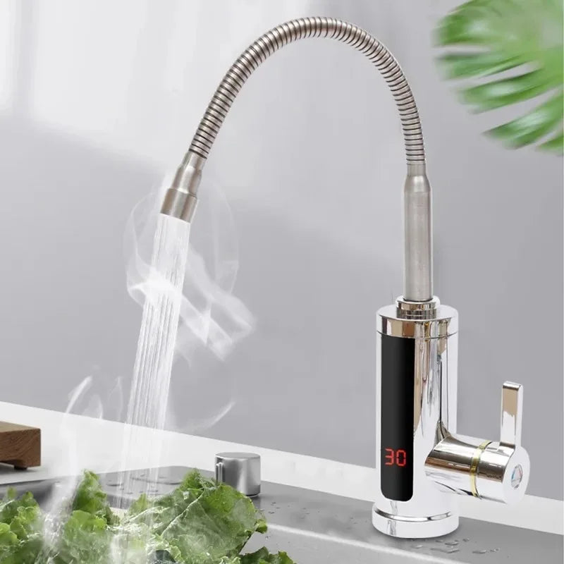 360° Rotation Electric Faucet Heater For Instant Hot Water 3KW with LCD Display for Energy Saving