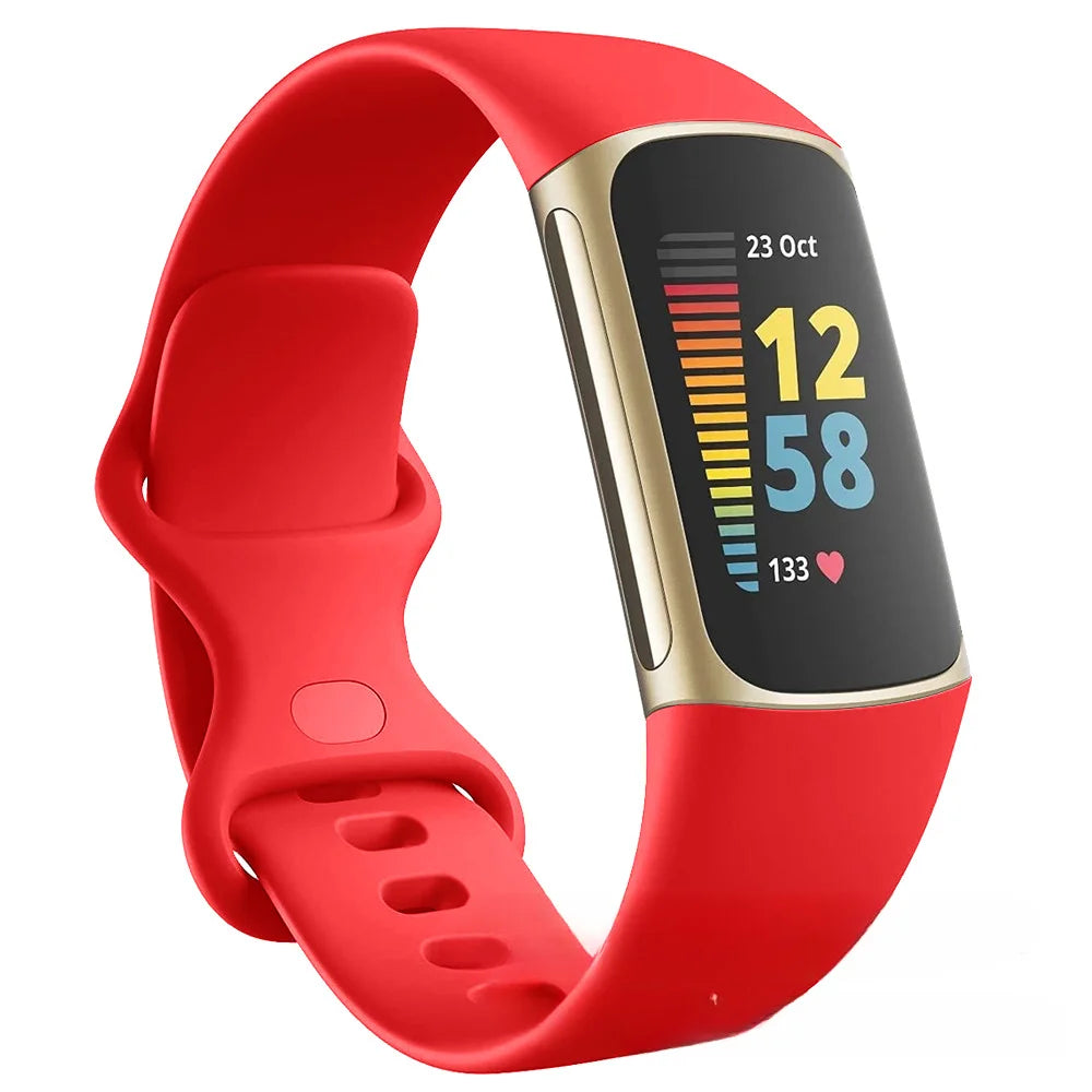 Watch Band for Fitbit Charge 5/6 Strap Wristband Replacement TPU Sport Bracelet for Fitbit Charge 5 Smartwatch Band Accessories