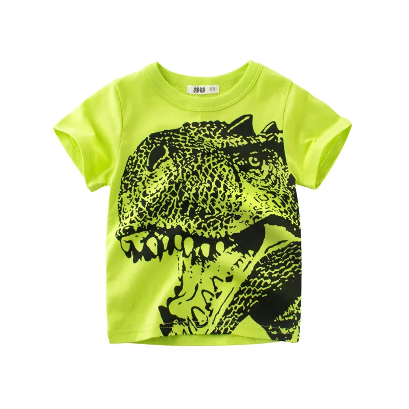 OLEKID 2025 Summer Children Boys Clothing Printed Cartoon Boys T-Shirts 2-8 Years Kids Baby Boy Tops Short Sleeve Toddler Tees