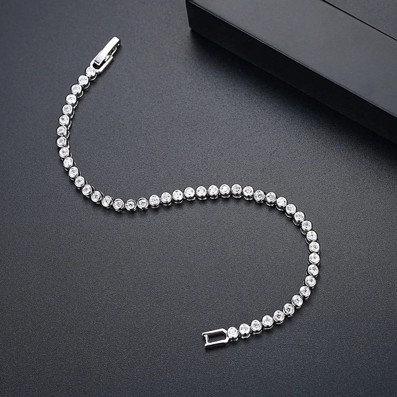 Fashion Gold Silver Color Women Tennis Braclet Valentine's Day Braclet Gift For Her Casual Pulseria Accessories Official Jewelry