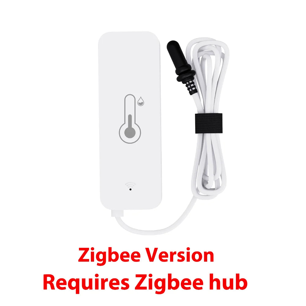 Tuya WiFi Zigbee Temperature Humidity Sensor With External Probe for Smart Home Hygrometer APP Monitoring For Aquarium Winery