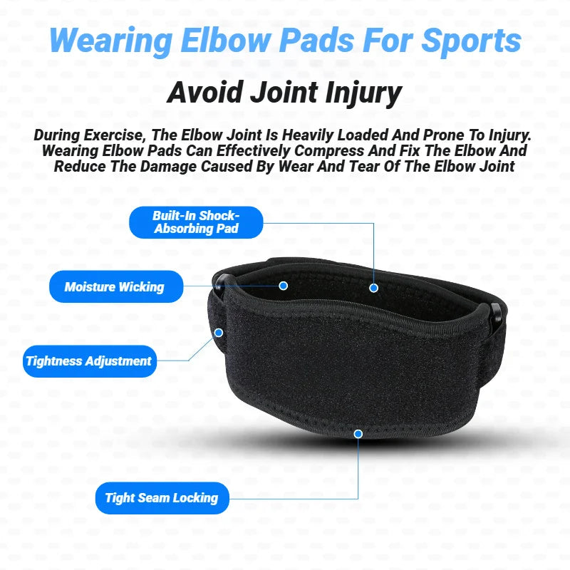 1Pc Sports Adjustable Elbow Brace Compression Arm Support for Tennis Golf Basketball Volleyball Unisex Fitness Tool