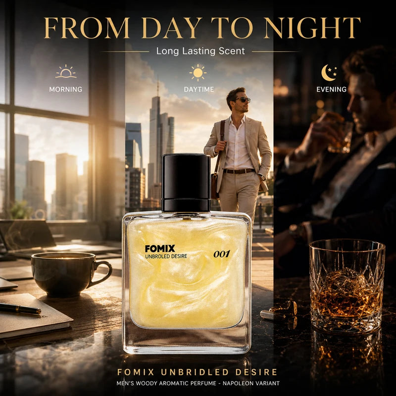 FOMIX 001 Napoleon Men’s Woody Perfume Long Lasting Citrus Aromatic Cologne Sweet Orange Lemon Jasmine Musk Coconut Woody Scent Eau De Parfum Spray Daily Office Date Travel Party Luxury Men Fragrance Gift for Him