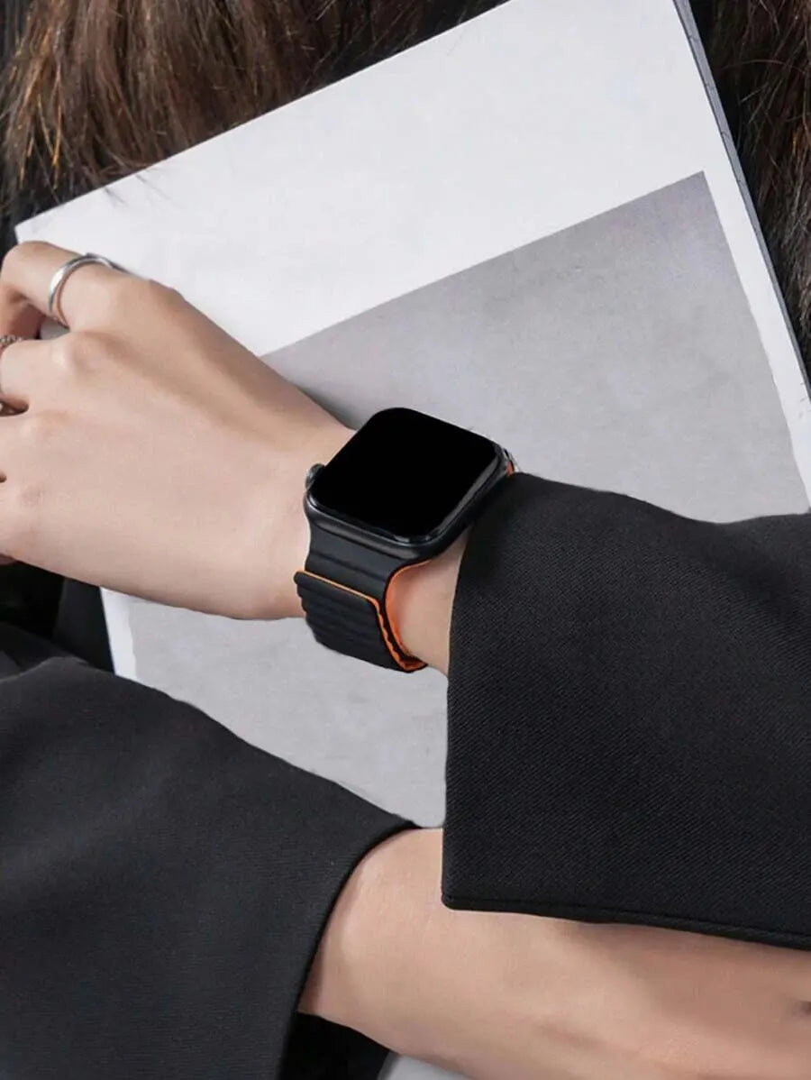 Silicone Strap for Apple Watch Band Ultra 49mm 40 44mm 41 45mm 42 46mm Magnetic Sport Watchband IWatch Serise 10 9 8 7 6 5 4 SE