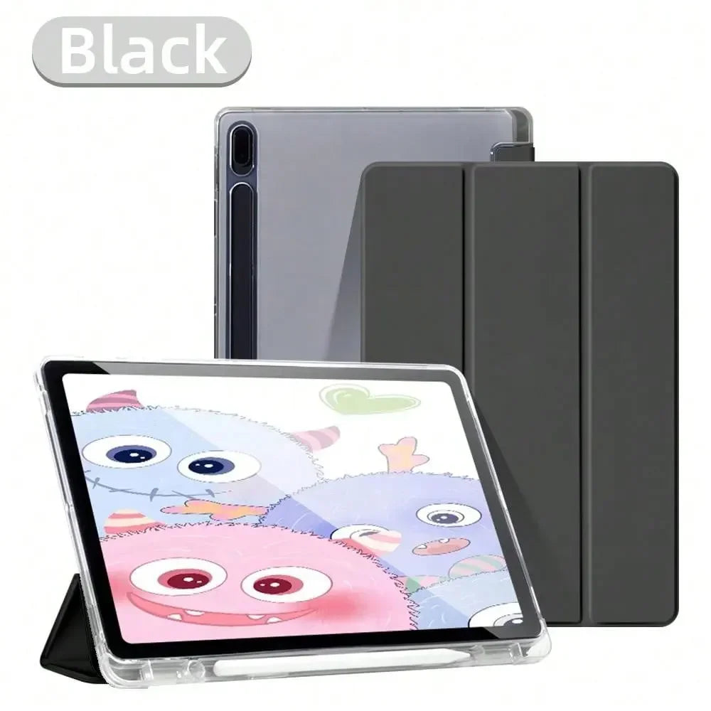 Tablet Case for Samsung Galaxy Tab S9 FE 11 S8 S7 Plus 12.4in S6 Lite Transparent Back Tablet Cover for Tab with Pencil Holder