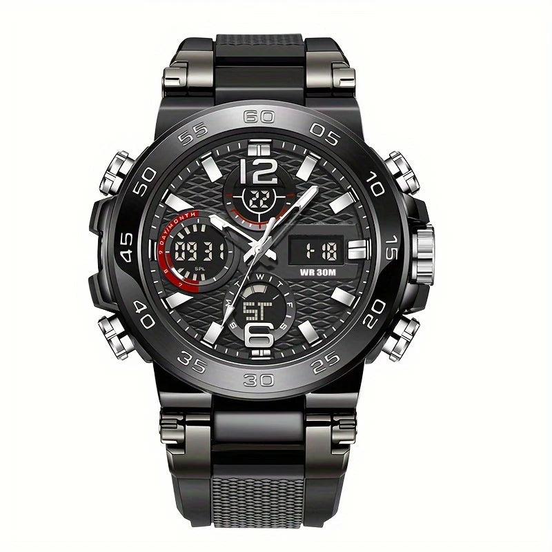 Outdoor men's sports electronic watch multifunctional dual display alarm clock timing suitable for teenagers or students