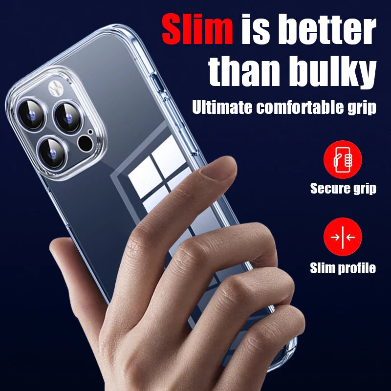 Ultra Thin High Transparent Hard PC Case For iPhone 18 17 15 14 13 12 16 Pro Max 17e Crystal Clear Shockproof Bumper Phone Cover