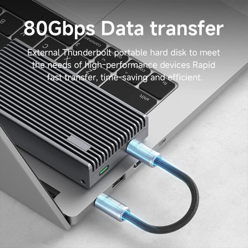 Hagibis  Short USB4 Cable Portable Keychain C to C Cable Lanyard Type-C Cable 240W 80Gbps for Thunderbolt 4/5 iPhone 17 Pro SSD