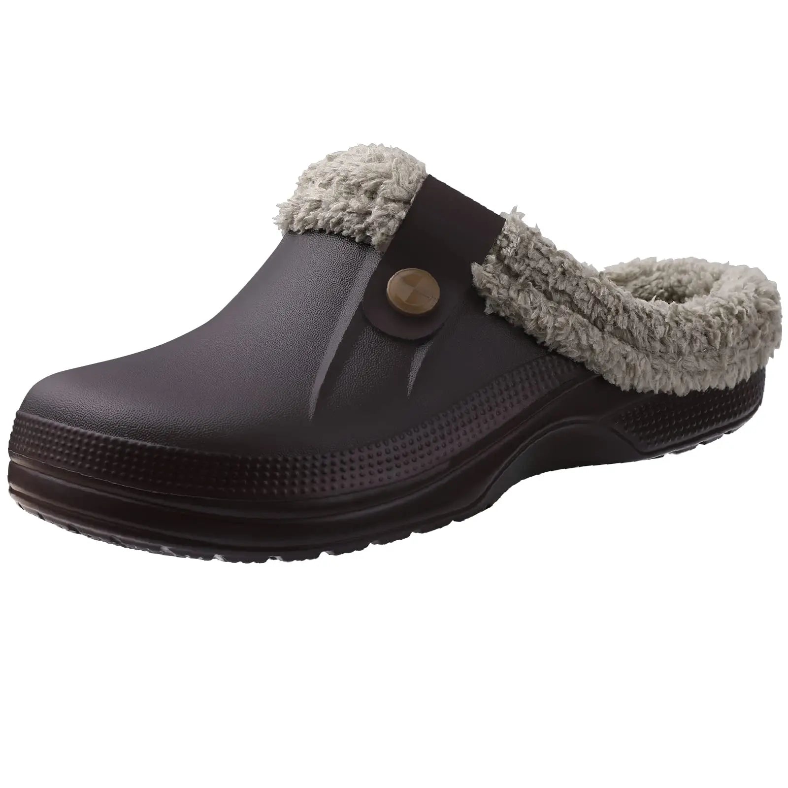 Comwarm Winter New Fuzzy House Slippers For Women Men Waterproof Garden Shoes Soft Plush Slippers Outdoor Warm Furry Clogs Slide