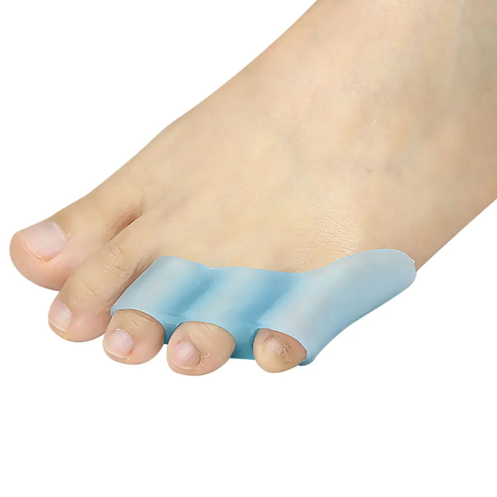 Pexmen 2/4Pcs Soft Gel Toe Separator Pinky Toe Straightener Little Toe Separator for Curled and Overlapping Toe Foot Care Tool