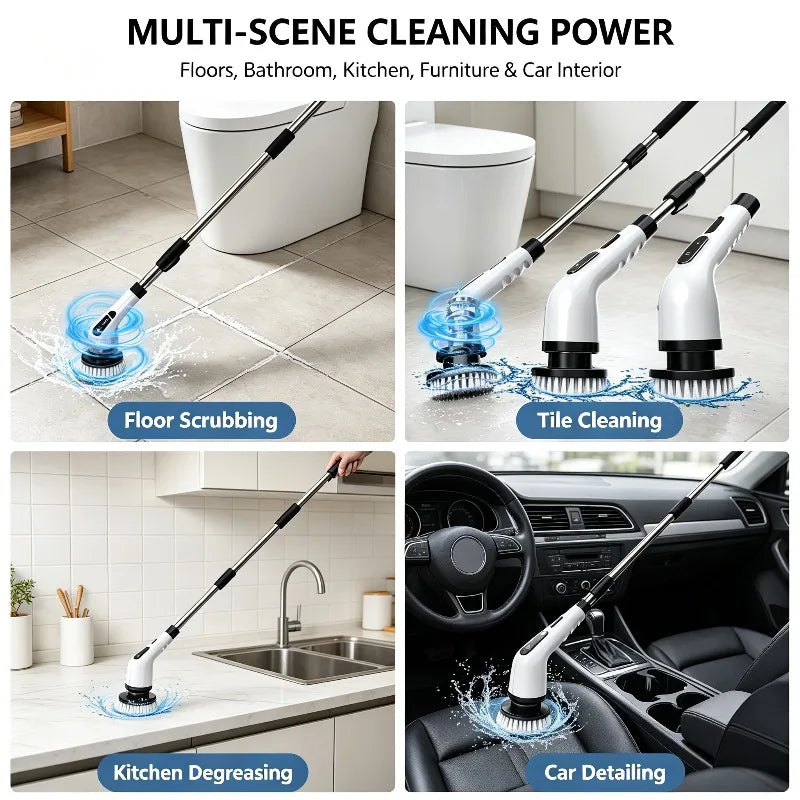 Multi functional household car wireless electric cleaning brush toilet kitchen retractable nine in one portable cleaning brush