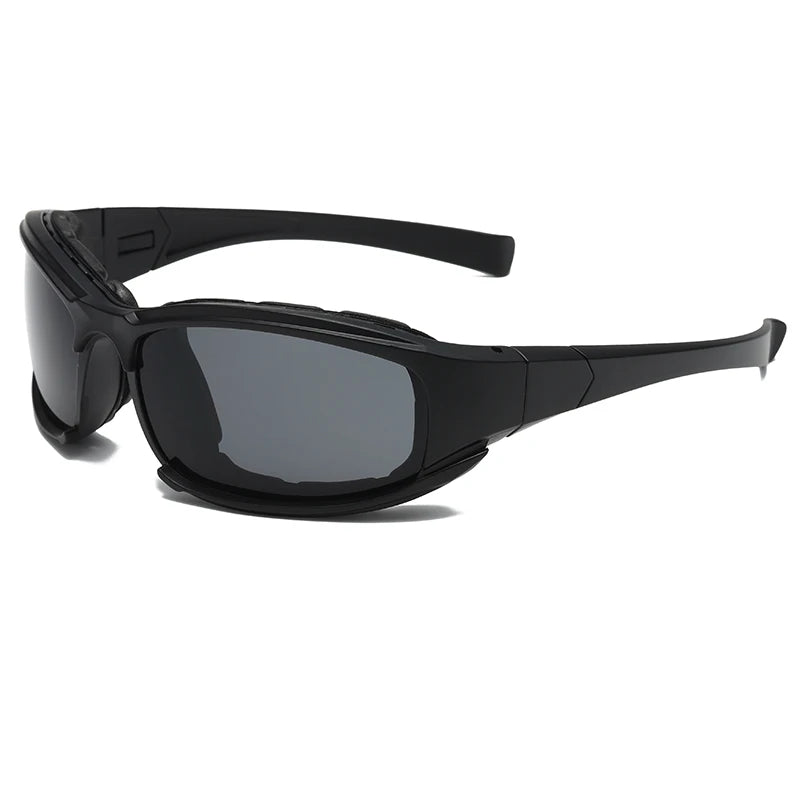 Padded Foam Inside Sports Sunglasses, Windproof Dustproof, Night Vision & Dark Lens Cycling Driving Glasses for Men Women